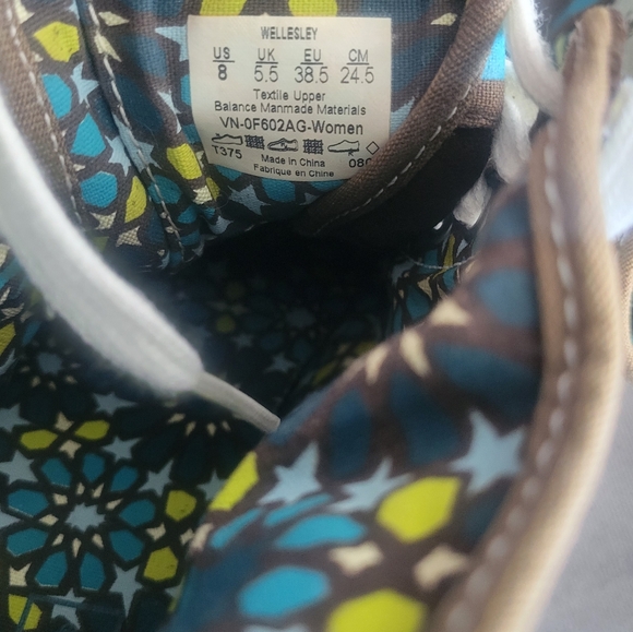 Vans Wellesley Starry Keren Skater High Tops Sz 8 Suede/Canvas Brown and White - Picture 9 of 9